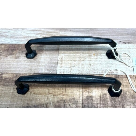 Hobby Lobby Black Cast Iron like Cabinet Drawer Pulls Handles Set Of 2 - Rustic - Picture 1 of 3